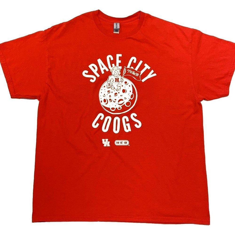 Houston Cougars Space City Coogs Unisex Shirt Red Short Sleeve Retro